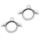 Metal basic cabochon setting with Wings Ø12mm Antique silver